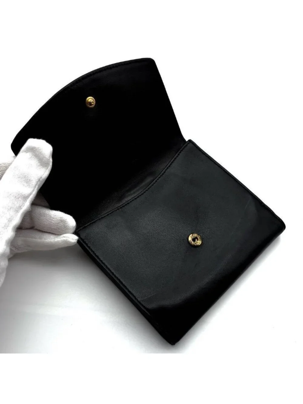 Chanel Wallet Coco Stitch Jumbo CC Logo Snap Bifold
